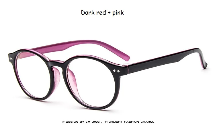 Ретро очки с круглой оправой, женские очки с прозрачными линзами, мужские прозрачные оптические очки, оправы для очков - Цвет оправы: red  v pink