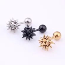 Модные Для мужчин маленькие серьги цвет серебристый, золотой из титановой стали черного цвета Панк-шипы ногтей шарик Стад Серьги вrincos бижутерия