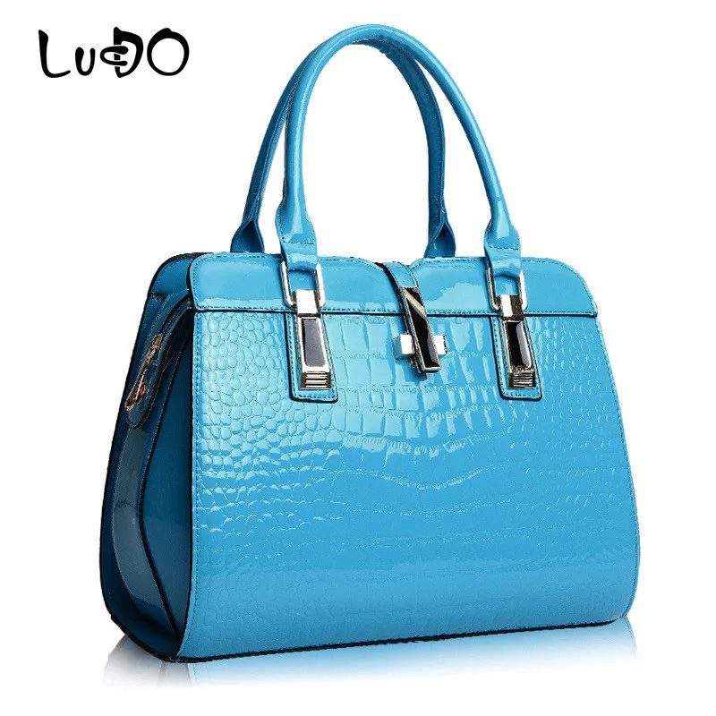 LUCDO роскошные женские сумки известный дизайнер повседневное Аллигатор сумки Высокое качество Винтаж Кроссбоди мешок Meaaenger Bolsa Feminina - Цвет: Big blue