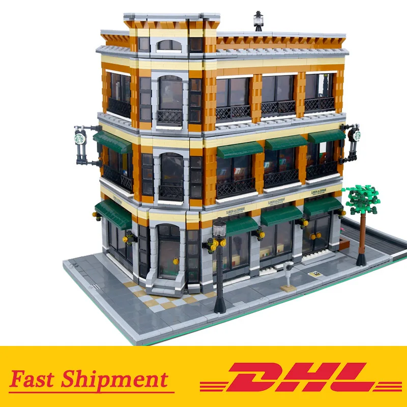 

DHL 15017 Compatible Legoing Expert City Street View The Cafe Bookstore Sets Building Kits Blocks Bricks Toys Gifts