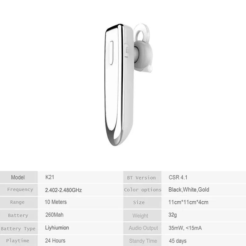 Беспроводные наушники K21 гарнитура Bluetooth вкладыши с микрофоном для телефона IPhone Se