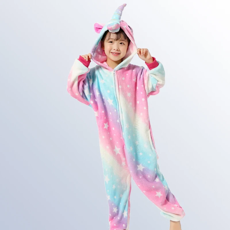 

Children's Pajamas Kigurumi Onesie Kids Unicorn Pajamas for Boys Girls Pijamas Winter Animal Teens Sleepwear for 4 8 10 12 Years