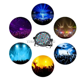 

1- 10pcs 54 LEDs 200W Flat Par Light RGBW DMX-512 Sound Actived Magic Effect Led Stage 110-220V Disco Club Party Light