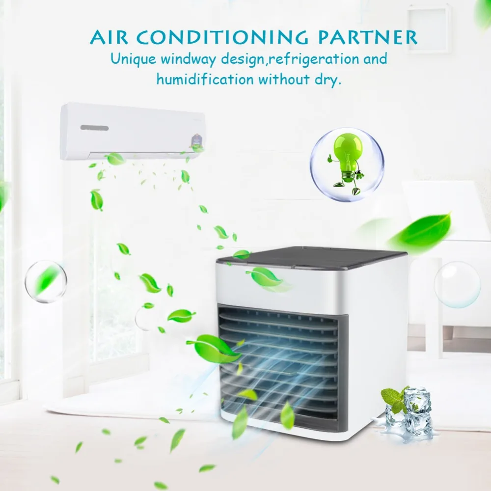 

USB Mini Desktop Cooling Fan Ultra Compact Portable Evaporative Air Cooler Tool USB mini air cooler Portable air conditioner fan