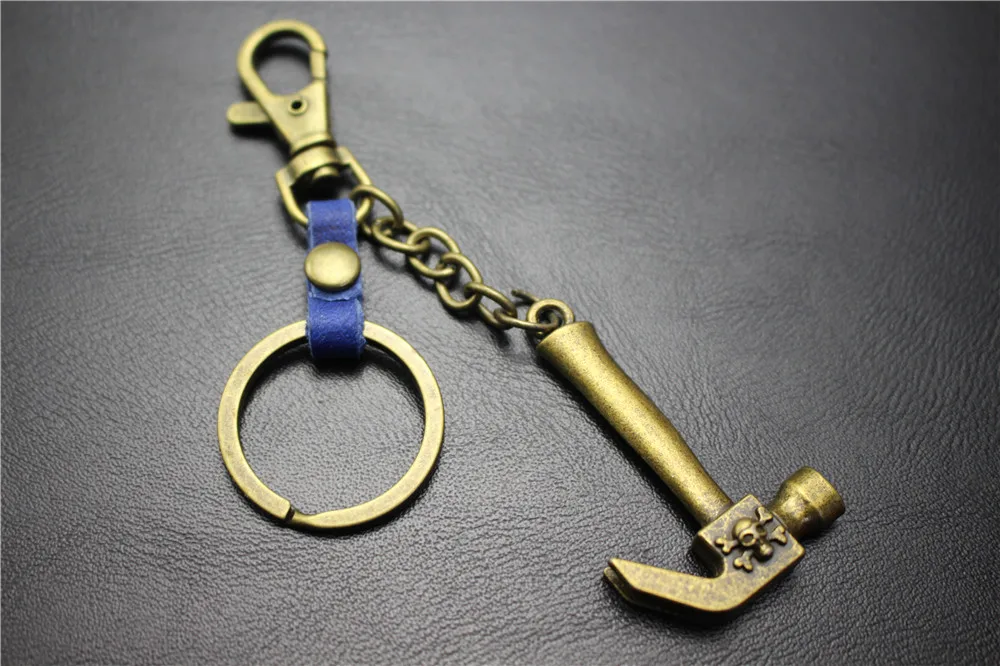 Brass "Hammer"  Shaped Keychains Pendant Keyrings Key chain Pendant gift 