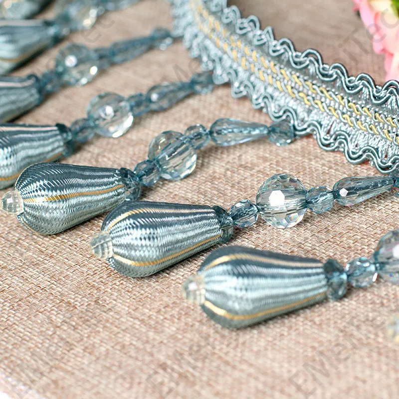 PanlongHome 14yds Luxury fringe trim Tassel trim Oxford beads Curtain