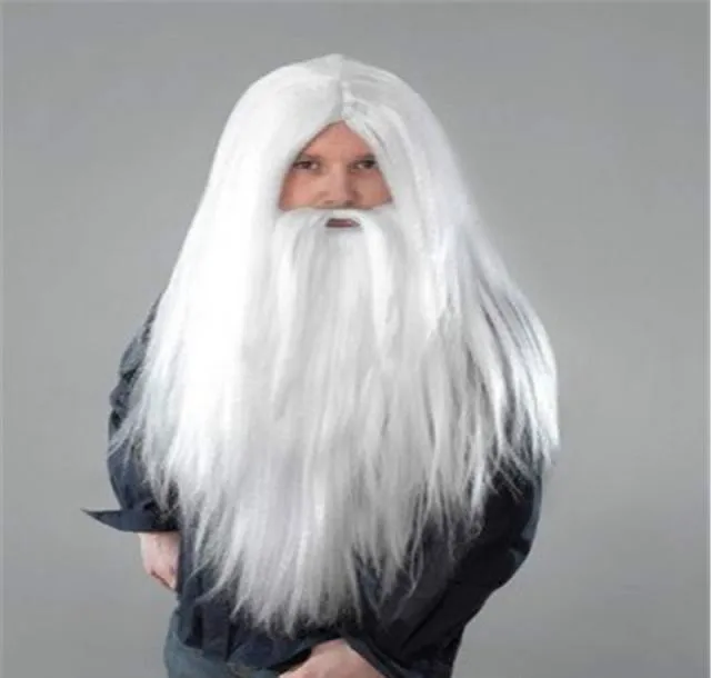Cosplay Performance Props Straight Long White Beard Halloween Party