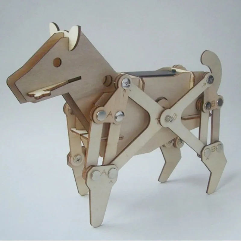 Wooden Puzzle Robot Dog Electronic Pets Walking Dog Toys Interactive