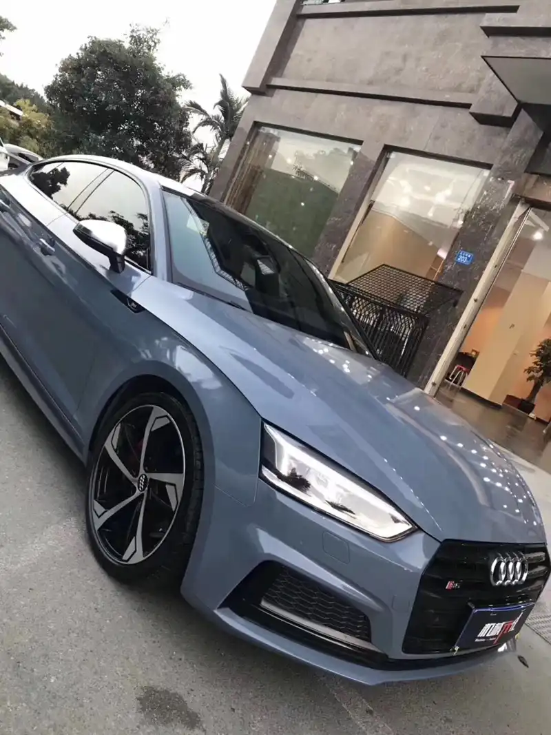 Glossy Nardo Grey Vinyl Crystal Super Gloss Bright Cement Gray Car Wrap