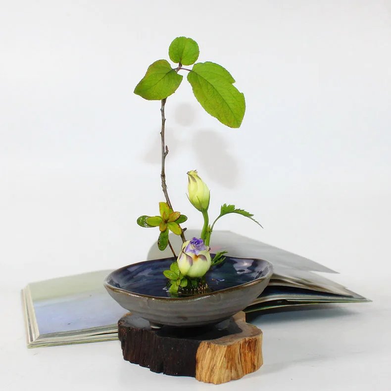 Корзина для цветов грубая глиняная Ваза Jardiniere Ikebana Kenzan керамическая Столешница цветочный горшок цветочный узор винтажный домашний декор