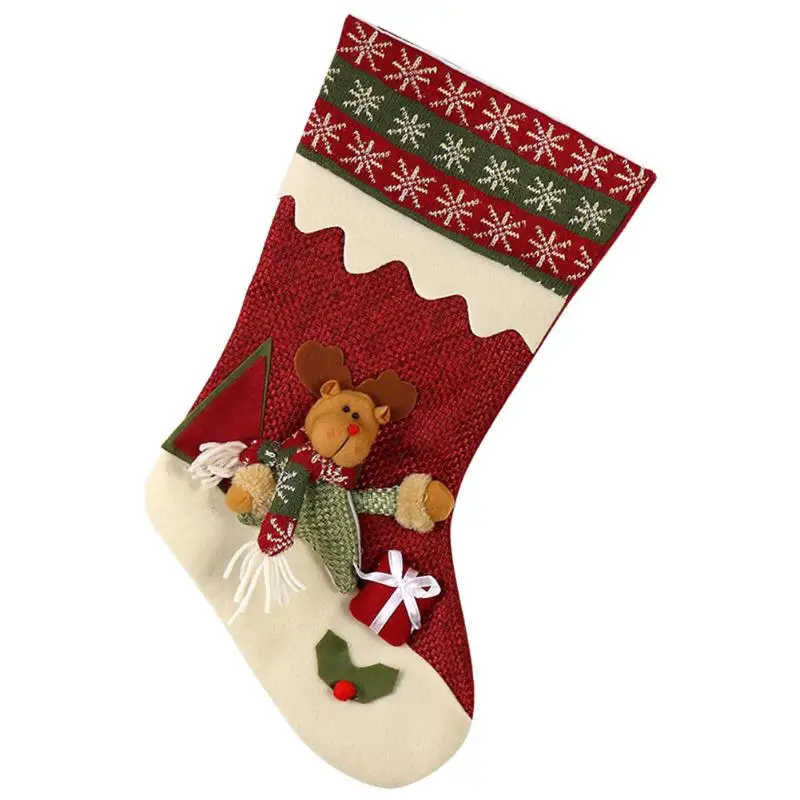 Рождественские чулки; носки Санта-Клауса; подарок для детей; сумка для конфет; Рождественское украшение для дома; украшения для рождественской елки