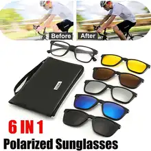 6 в 1 2296A очки ночного видения Поляризованные солнцезащитные очки ретро оправа очки ночного видения вождения оптические очки с сумкой для переноски