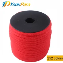 YoouPara 252 цветов Паракорд 550 Паракорд Веревка 7 парашютный шнур для выживания на открытом воздухе 100 футов/катушки