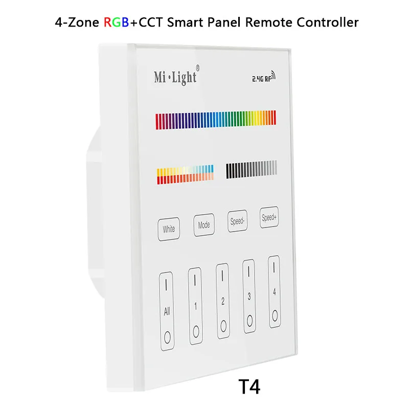 Miboxer сенсорная смарт-панель с регулировкой яркости/CT/RGB/RGBW/RGB+ CCT светодиодный регулятор линейного светильника 2,4G беспроводной пульт дистанционного управления - Цвет: T4