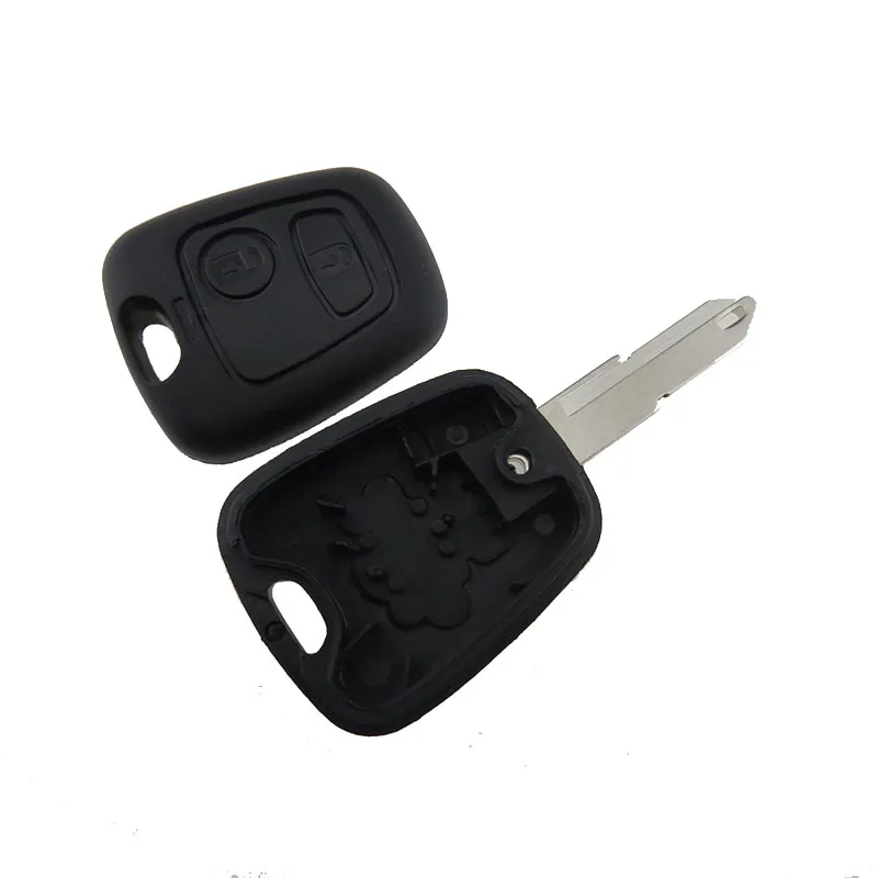 2 Buttons Uncut Blank Blade Remote Auto Car Key Fob Shell Case Replacement For Peugeot 206 Key Shell Car Accessories 3