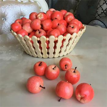 

100pcs Faux Mini Apple 3.5cm Artificial Fruit Simulation Cute Red/Green Apple Toys for Photograph Props Fruit shop Decoration