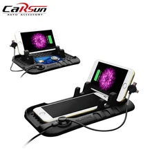 Автомобильный Противоскользящий коврик держатель для телефона с зарядкой телефона многофункциональная силиконовая приборная панель для gps смартфона с картой парковки автомобиля