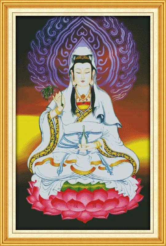 

Kwan-yin cross stitch kit people 18ct 14ct 11ct count print canvas stitches embroidery DIY handmade needlework