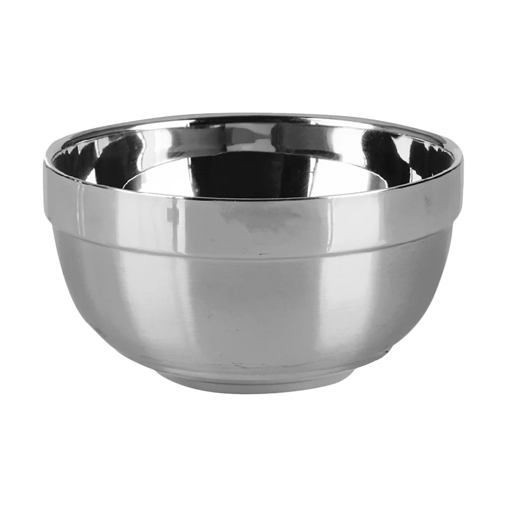 Double Wall Stainless Steel Cereal Rice Salad Soup Side Bowls Dishes 11.5cm