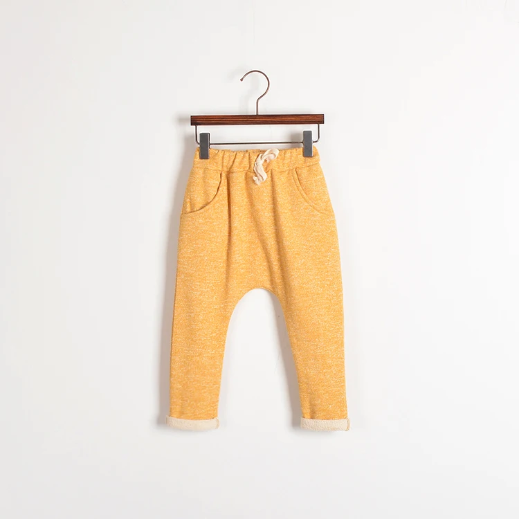 Детские штаны-шаровары брюки для мальчиков от 2 до 10 лет повседневные девочек длинные брюки горячая распродажа хлопка дети детская одежда яркие цвета - Цвет: Цвет: желтый