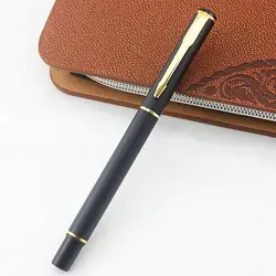Новый шариковые ручки с 0,5 мм перо матовый черный и Золотой Шариковая ручка с зажимом Бесплатная доставка Лидер продаж гель ручка