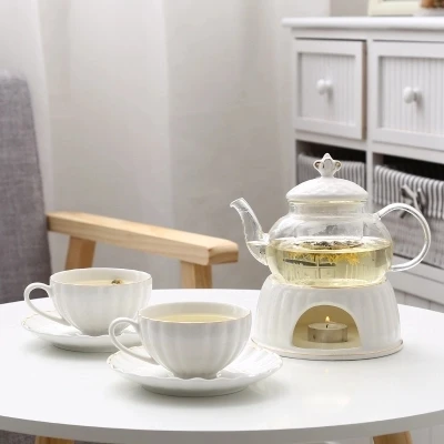 Цветочный Фруктовый чайный набор свечи, стеклянное керамическое фруктовое чай и чайная чашка