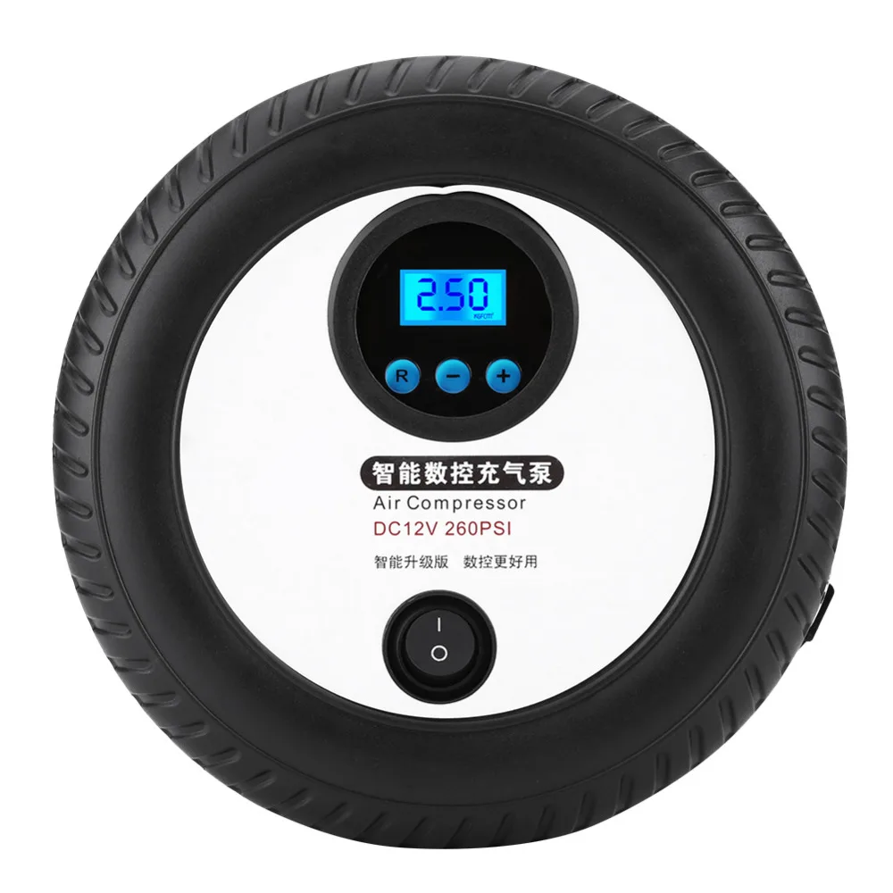 Digital 12V Car Tire Inflator Pump 260PSI Air Compressor Air Pump With