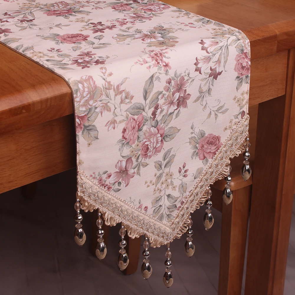 Curcya Pastoral Country Rose Flowers Table Runners For Wedding Classic Vintage Floral Home Decoration Beige Table Runner Table Runner Beige Table Runnerflower Table Runner Aliexpress