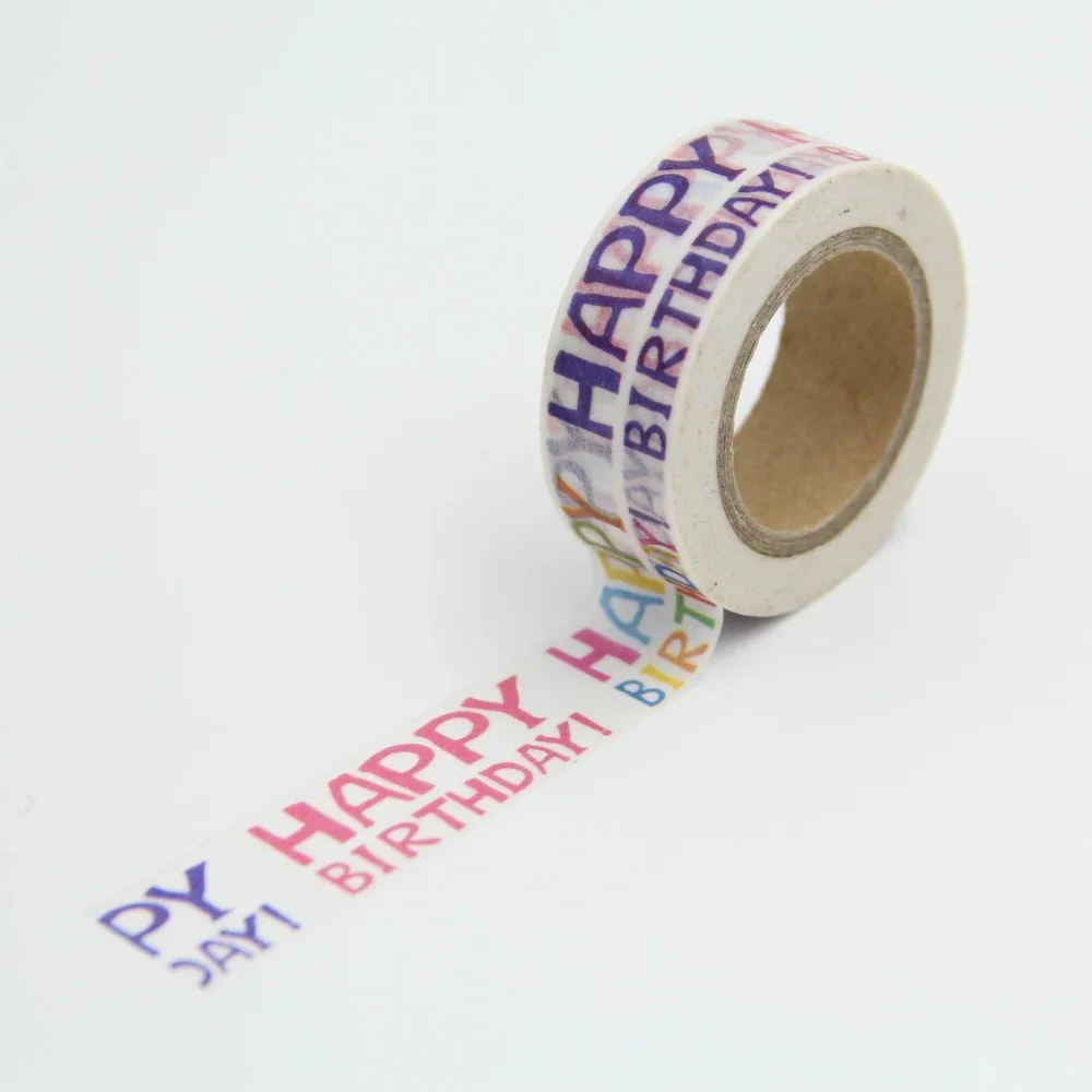 Happy Birthday Colorful English Word Washi Paper Masking Tape