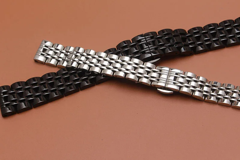 2017 Promotion watch accessories watchband for wrist watch smart watch polished beautiful watch straps silve black metal 20 22mm 2017 Promotion watch accessories watchband for wrist watch smart watch polished beautiful watch straps silve black metal 20 22mm