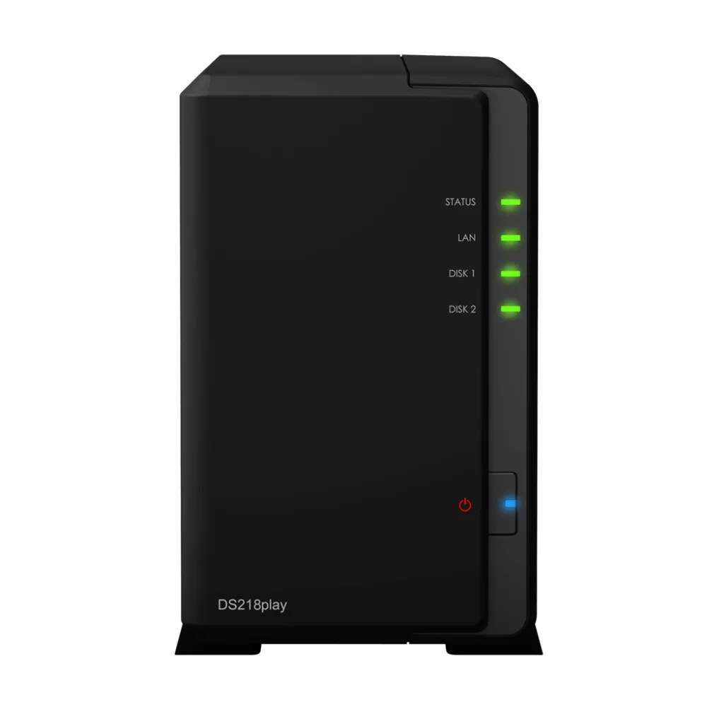 NAS Synology Disk Station DS218play 2-bay бесдисковый nas сервер nfs Сетевое хранилище Облачное хранилище, 2 года гарантии