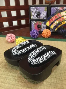 

[wamami] Light Black Wood Kimono Geta Timber Shoes Sandals 1/4 MSD 1/3 1/6 SD DZ AOD BJD