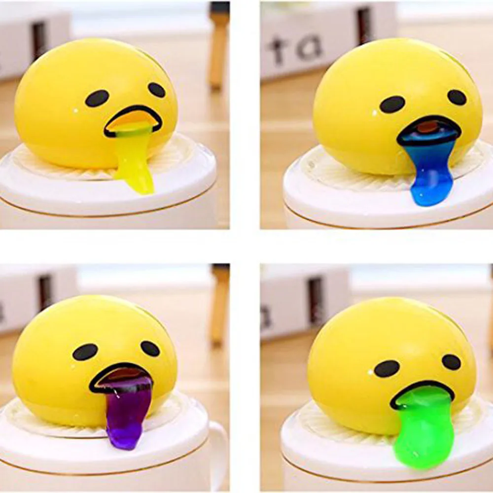 2017 Novelty Gag Toys Spitting Yolk Egg Prank Squeeze Stress Relief