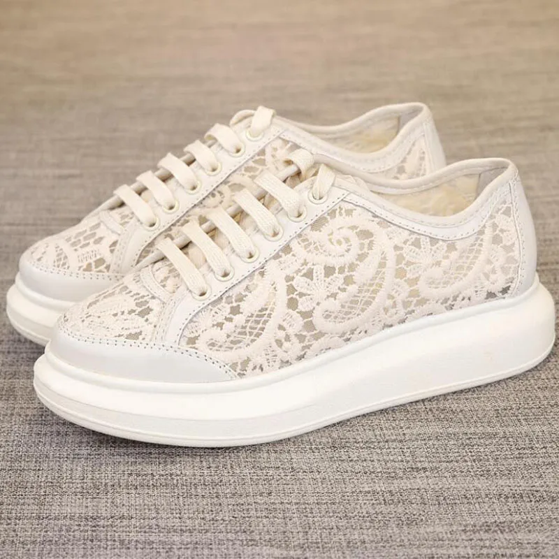 Femmes Épais Appartements Blanches 2019 Talon Semelles Compensées À Chaussures white Printemps Plate Baskets Souple Lacets Creepers black forme Beige blue Cuir En XZPwkTOuli