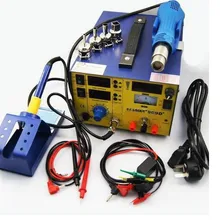 909D обновления saike 909D+ 3 в 1 фена паяльная станция dc питание 220 В или 110