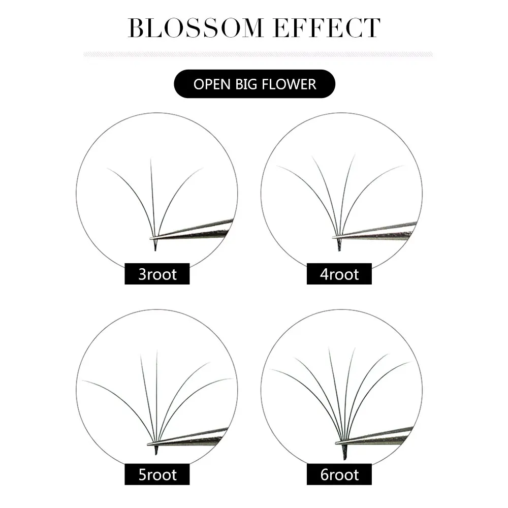 Yelix False Individual Fan Volume Lashes Blossom Eyelash Extension Bloom 3D Mink Magnetic Camellia Fake Eyelashes Extensions