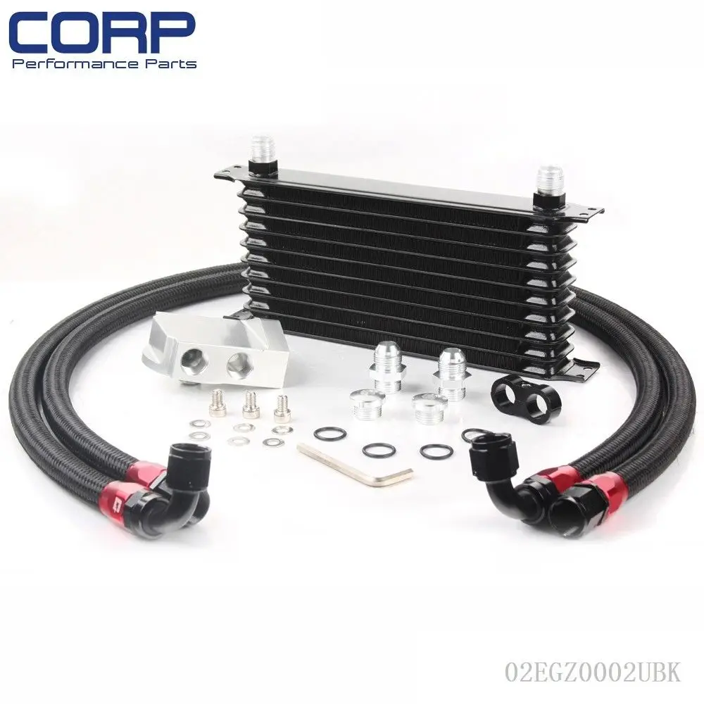 Free shipping Universal 10 Row JDM Engine Oil Cooler Kit +Remote Oil