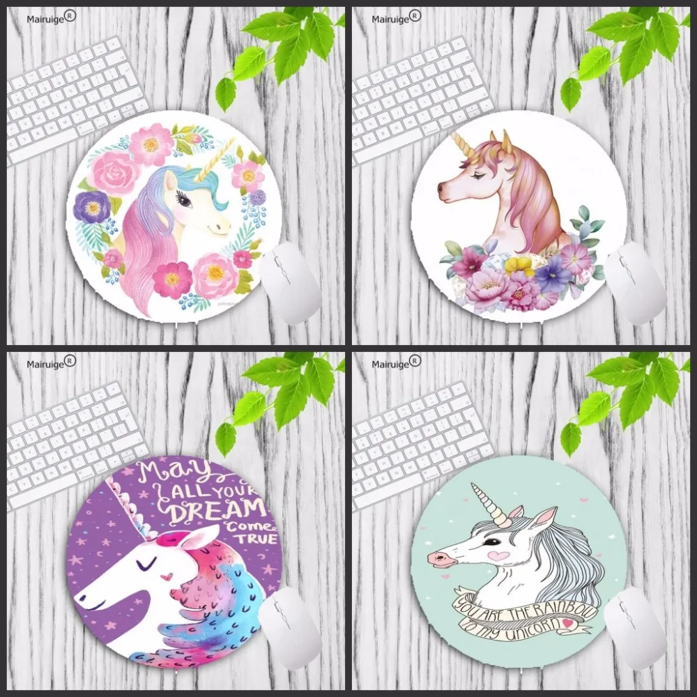 

Mairuige Newest Cute Gaming Mousepad Unicorn Round Mouse-pad Gaming Computer Gamer Mousepad for Laptop PC Notebook