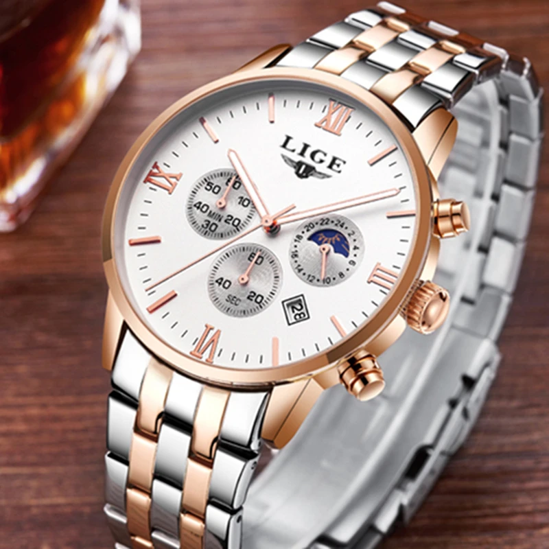 Reloj Hombre 2017 LIGE модные хронограф спортивные мужские часы лучший бренд класса люкс