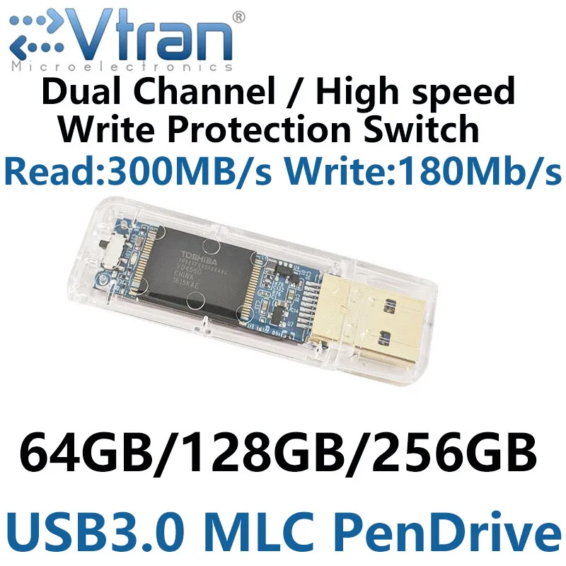USB3.0 64G 12G 256G MLC защиты записи покрытия флэш диск IS903 накопитель прозрачный SLC metalcase
