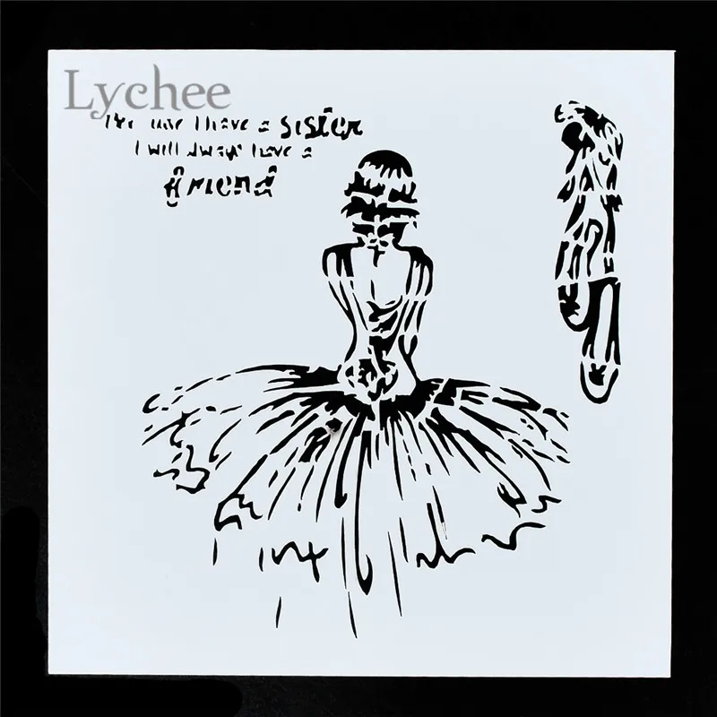 Lychee Life балерина с рисунком трафареты для рисования рельефное тиснение