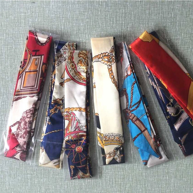 

New Rayon Silk Small Women Fashion Scarf Hair Bags Handle Decoration Tie Multifunction Hand Ribbon Ribbons