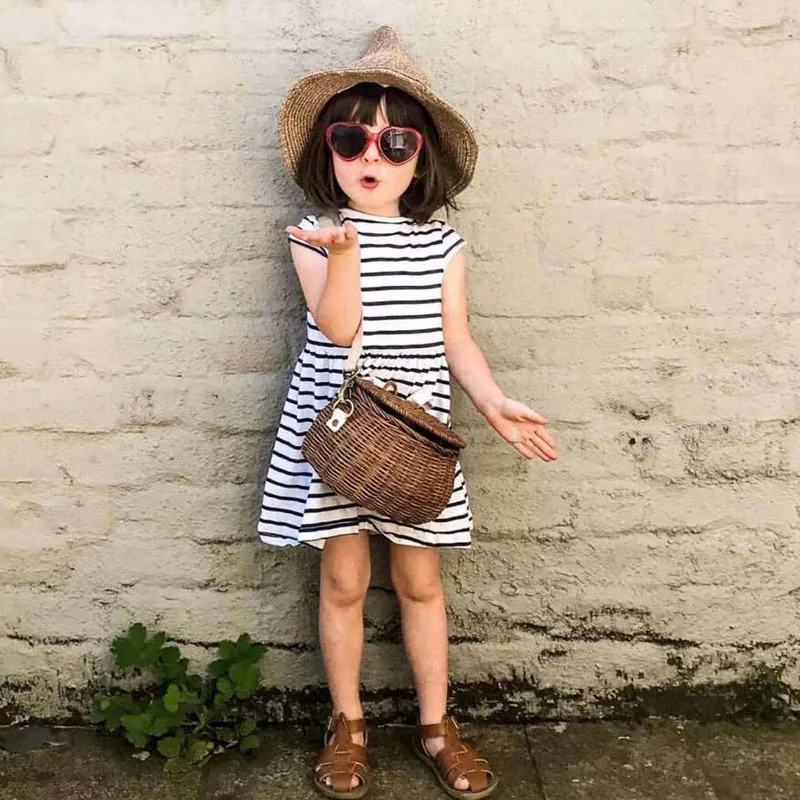 

2019 lady wintage rattan beach straw bag Children's rattan shoulder messenger bamboo basket bag