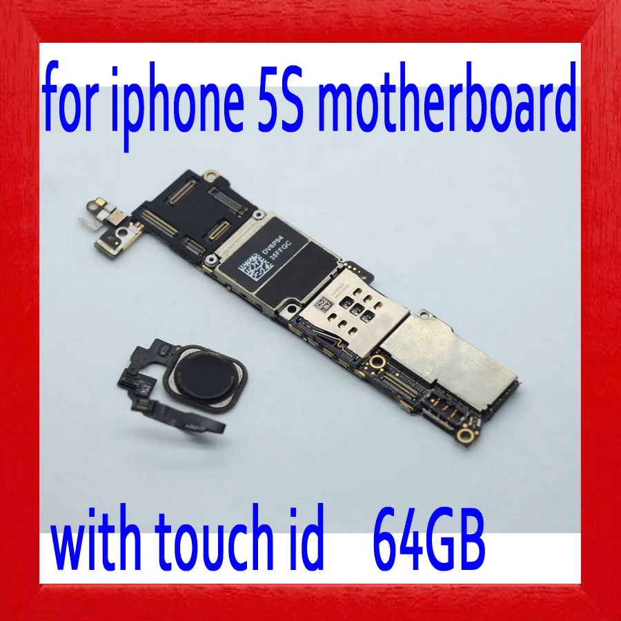 

64gb Black Original unlocked for iphone 5S Motherboard with Touch ID,for iphone 5S Logic boards with Full Chips,Good Working