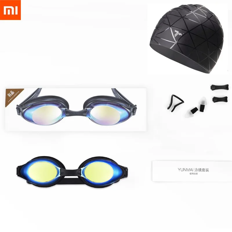 

Xiaomi Yunmai Fashion Swimming Glasses Professional HD Anti-fog Swimming Goggles with Nose Clip Earplugs Cap for Adult Eyewear
