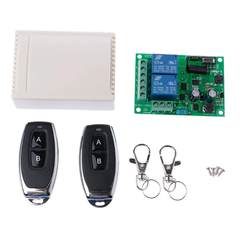 

AC 220V RF 433Mhz Wireless Remote Controls Switch 2CH Relay Receiver Module - L060 New hot