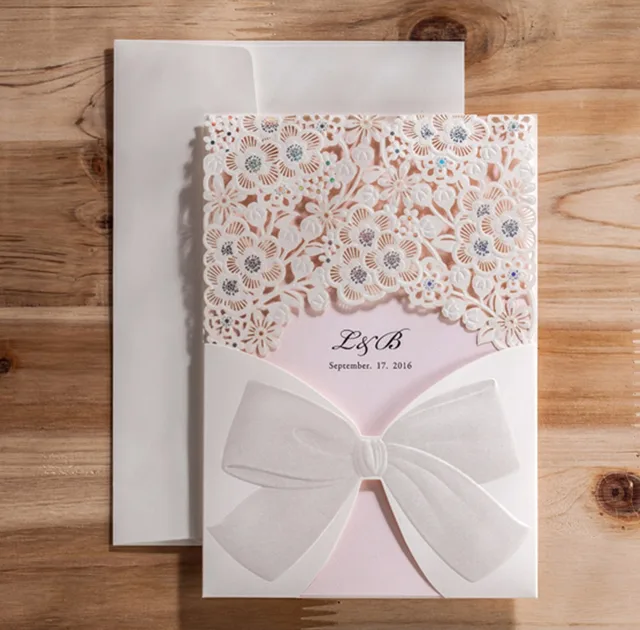 4192 Wishmade Cartes Dinvitation De Mariage De Relief Cw5186 Ensemble De 50 Comprennent Carte Dinvitation Blanc Carte Dinsertion Et