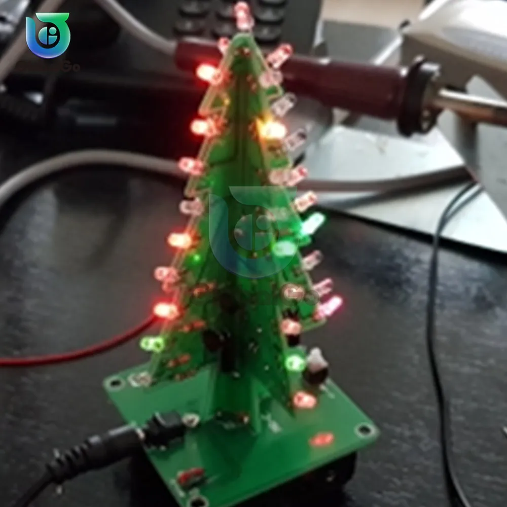 7 Seven Color Flash Christmas Tree Parts Kit Diy LED 3D Christmas Tree Circuit Board Module With Led Lights Self-locking Switch