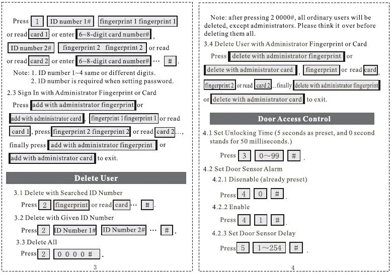 Отпечатков пальцев контроллер доступа+ RFID считыватель+ пароль, избегайте программного обеспечения, простой и практичный+ 10 шт. ID карты