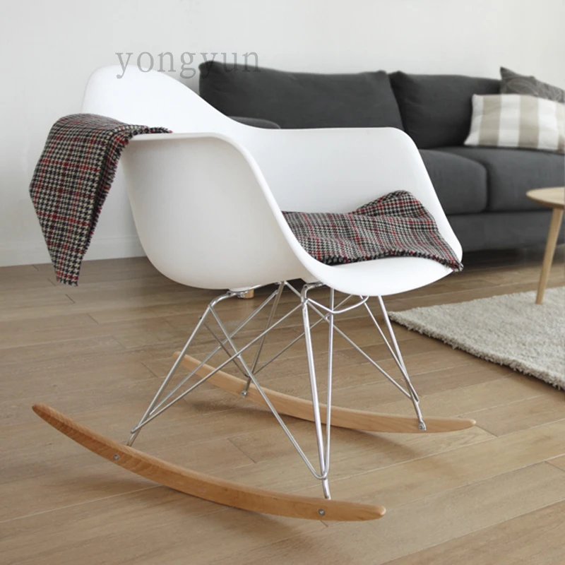 

Leisure living room furniture Plastic fashion living room chair Balcony rocking chair.Multi color optional dining chair